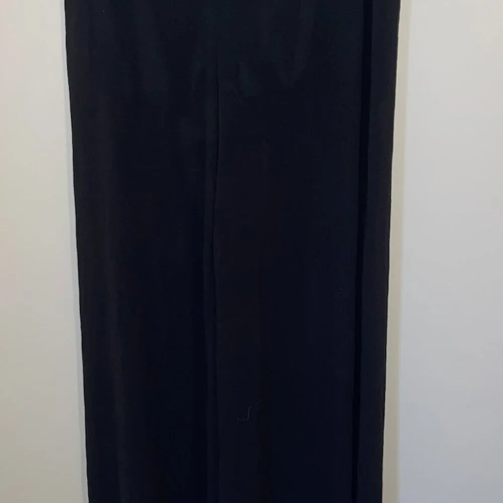 Black Sheer Wide Leg Palazzo Pants – High Waist Zip Back – Size L - Picture 6 of 9